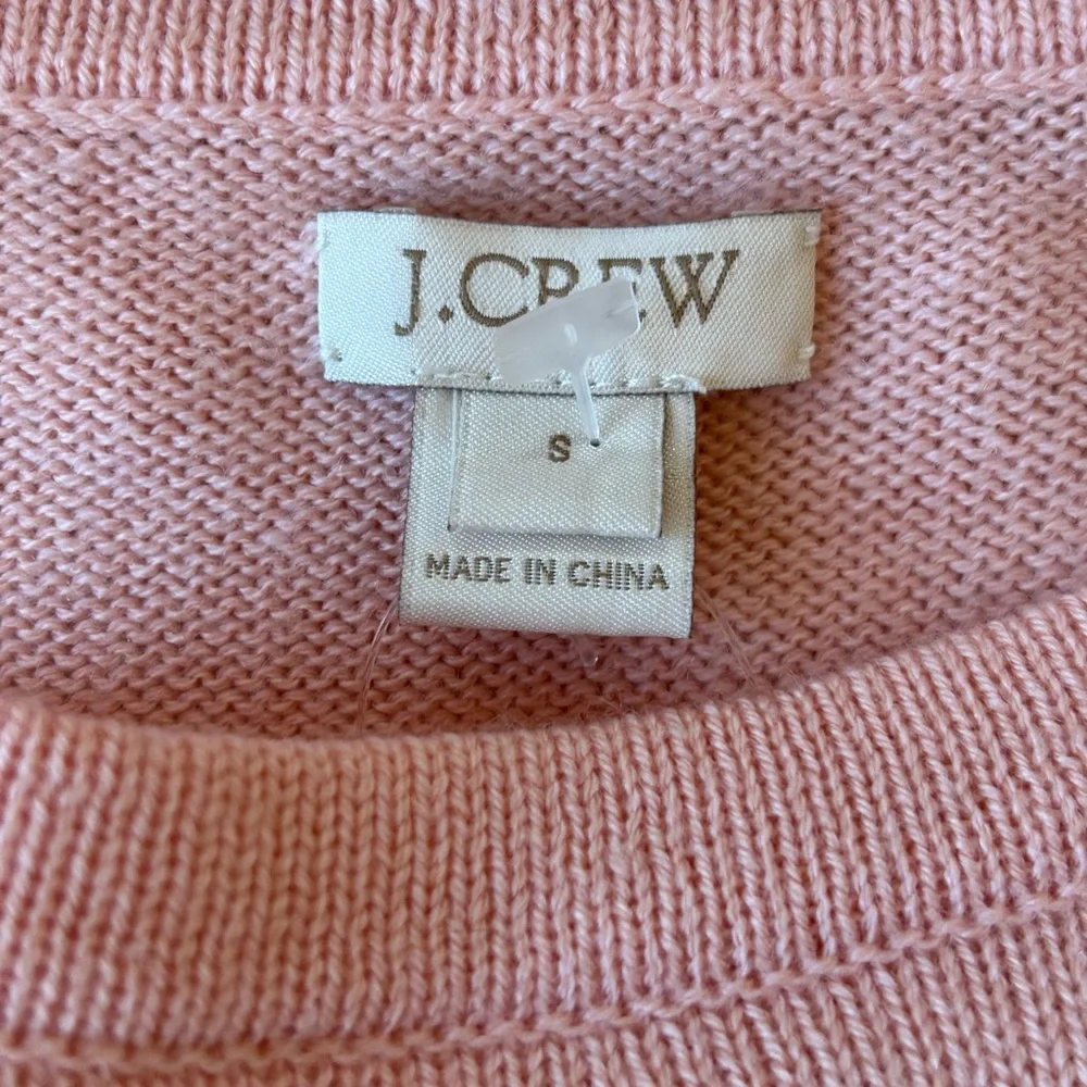 J. Crew Women’s Lace Hem Merino Wool Blend Sweater in Pink Blush Size Small NWOT